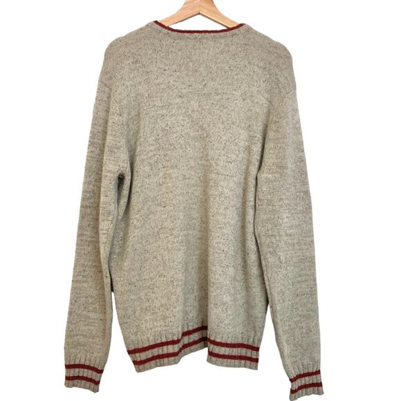 SMARTWOOL The Larimer V-Neck Merino Wool Sweater in Oatmeal Heather - Picture 7 of 9